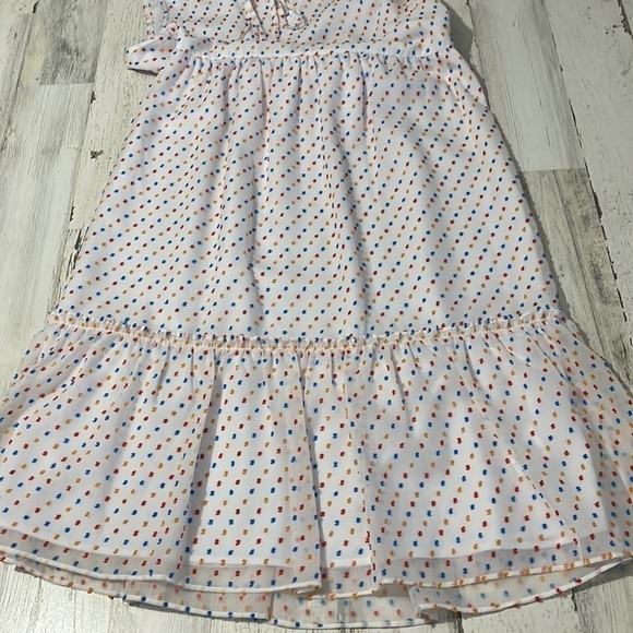 Draper James White Swiss Dot Tiered Dress Size 10 - Picture 7 of 13